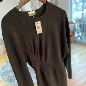 GANNI long sleeve sweater dress